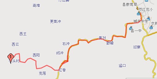 通道县城至芋头村大约9公里，从红香村有